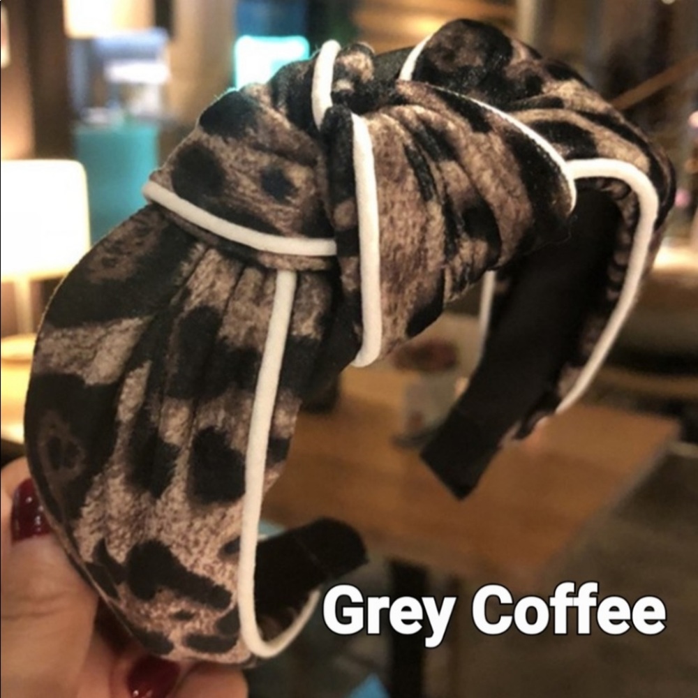 Leopard Print Headband Color- Grey Coffee Size-OS NWT